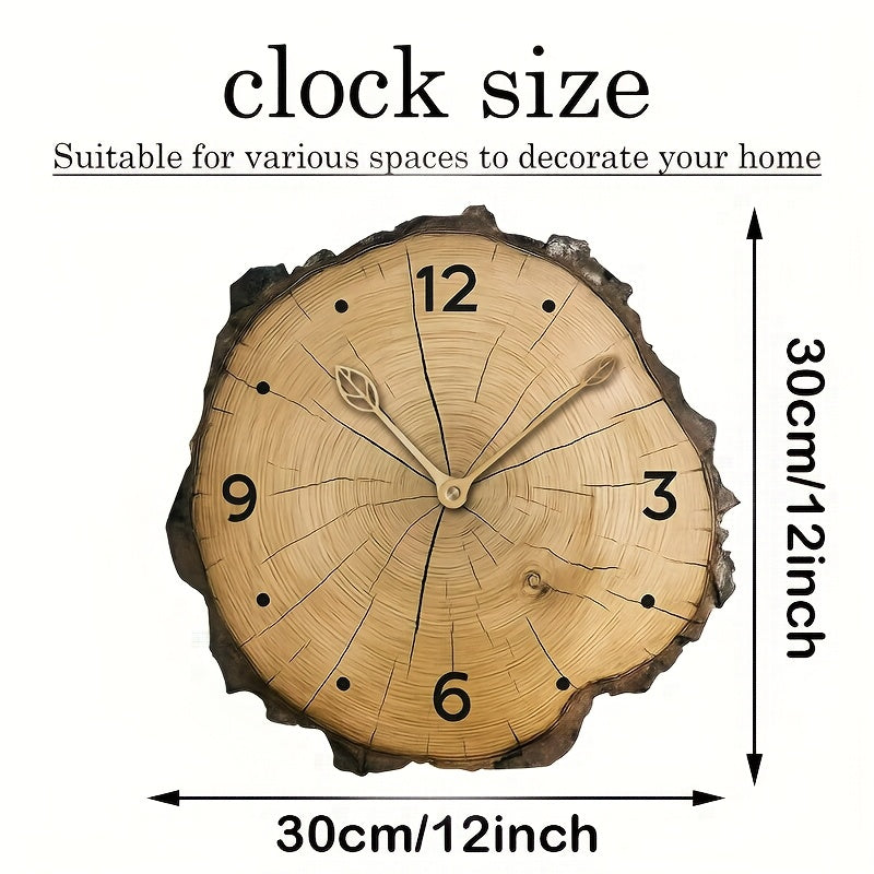 Rustic Wood Slice Wall Clock – Natural Tree-Trunk Design Decor