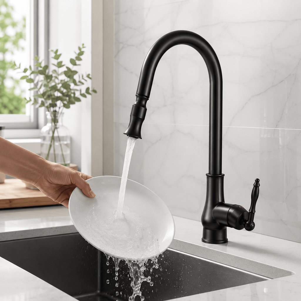 VINTASPOUT Pull-Out Kitchen Faucet – Antique Bronze Sink Mixer Tap