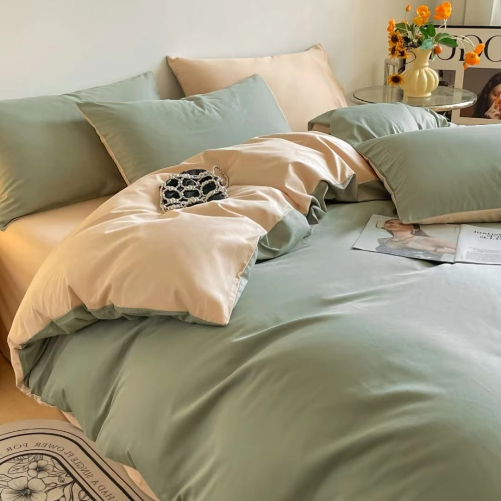Lustova Cotton Duvet Cover Set (3 Pcs) – Soft Breathable Bedding