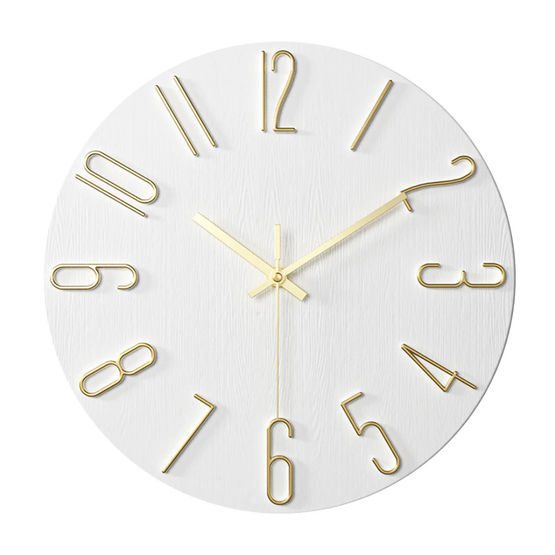Elegant Modern Wall Clock – Minimalist Gold-Accent Silent Clock