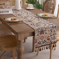 Vintage Floral & Bird Jacquard Table Runner – Elegant Woven Table Decor