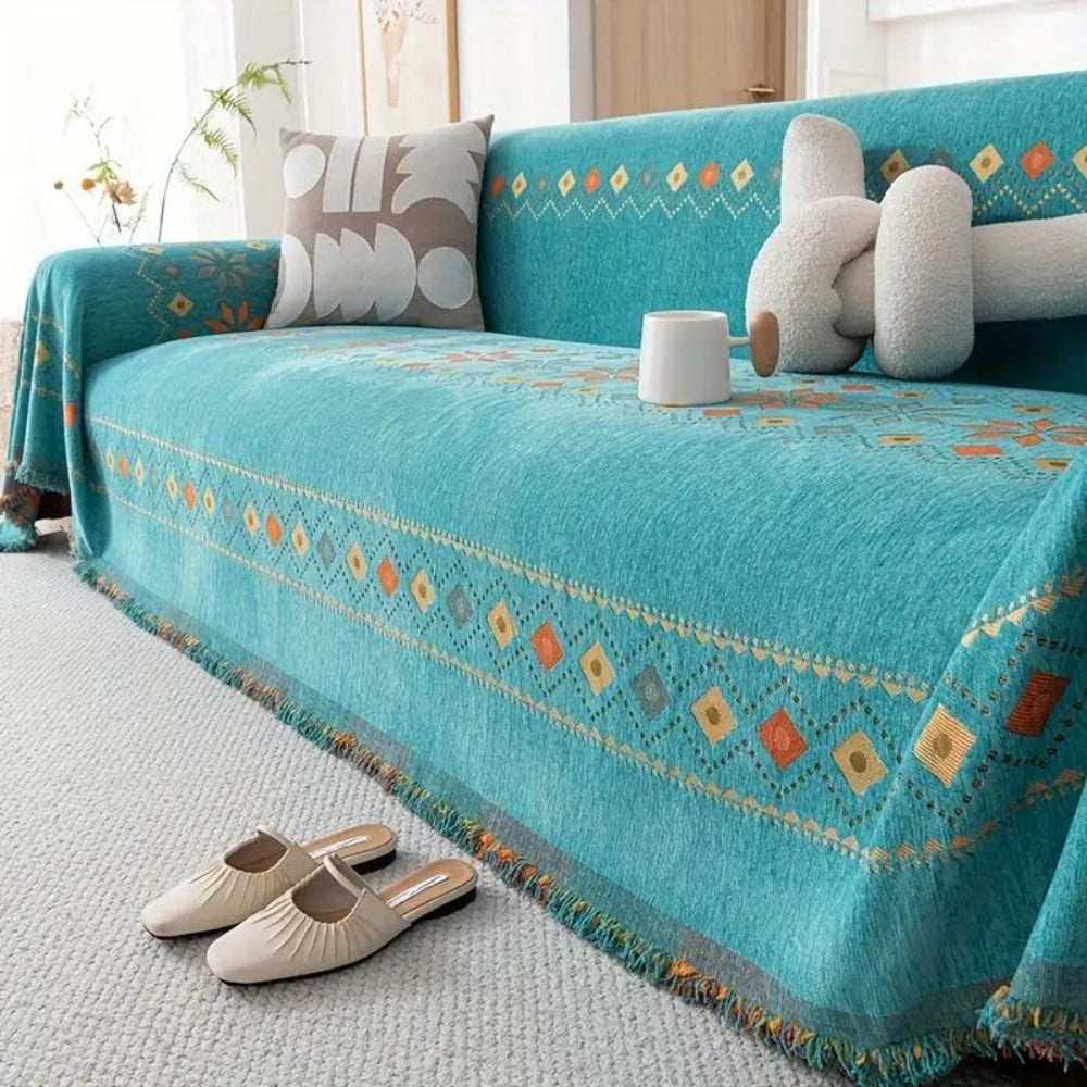 Stylish Boho Sofa Cover – Soft Non-Slip Couch Slipcover