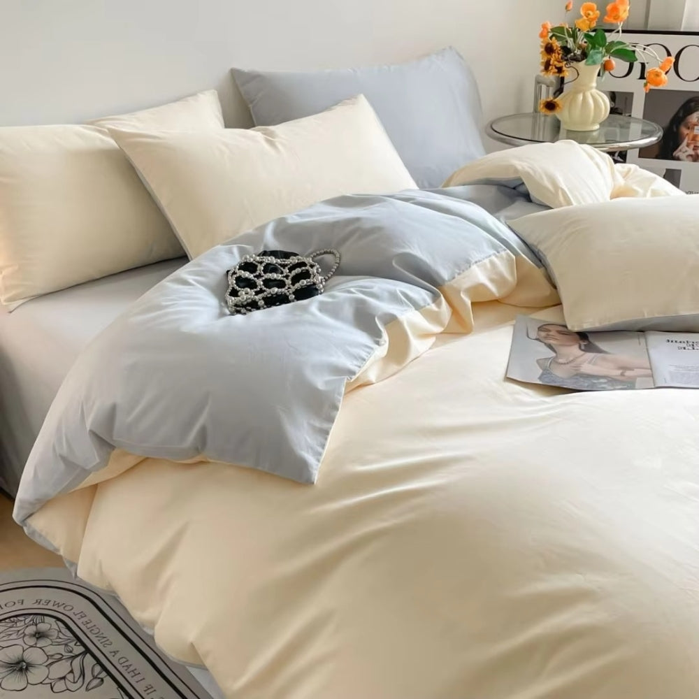 Lustova Cotton Duvet Cover Set (3 Pcs) – Soft Breathable Bedding