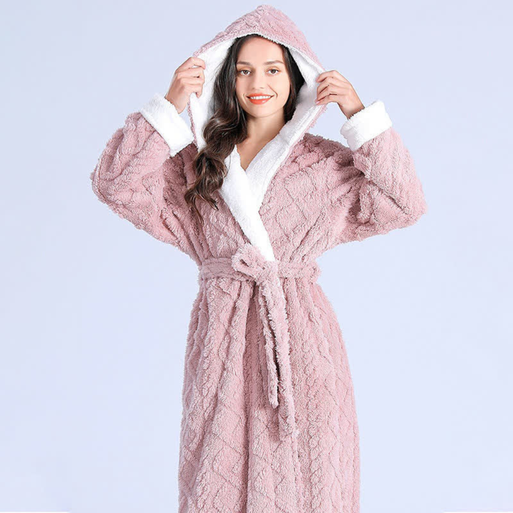 Plush Long Hooded Robe – Ultra-Soft Full-Length Bathrobe
