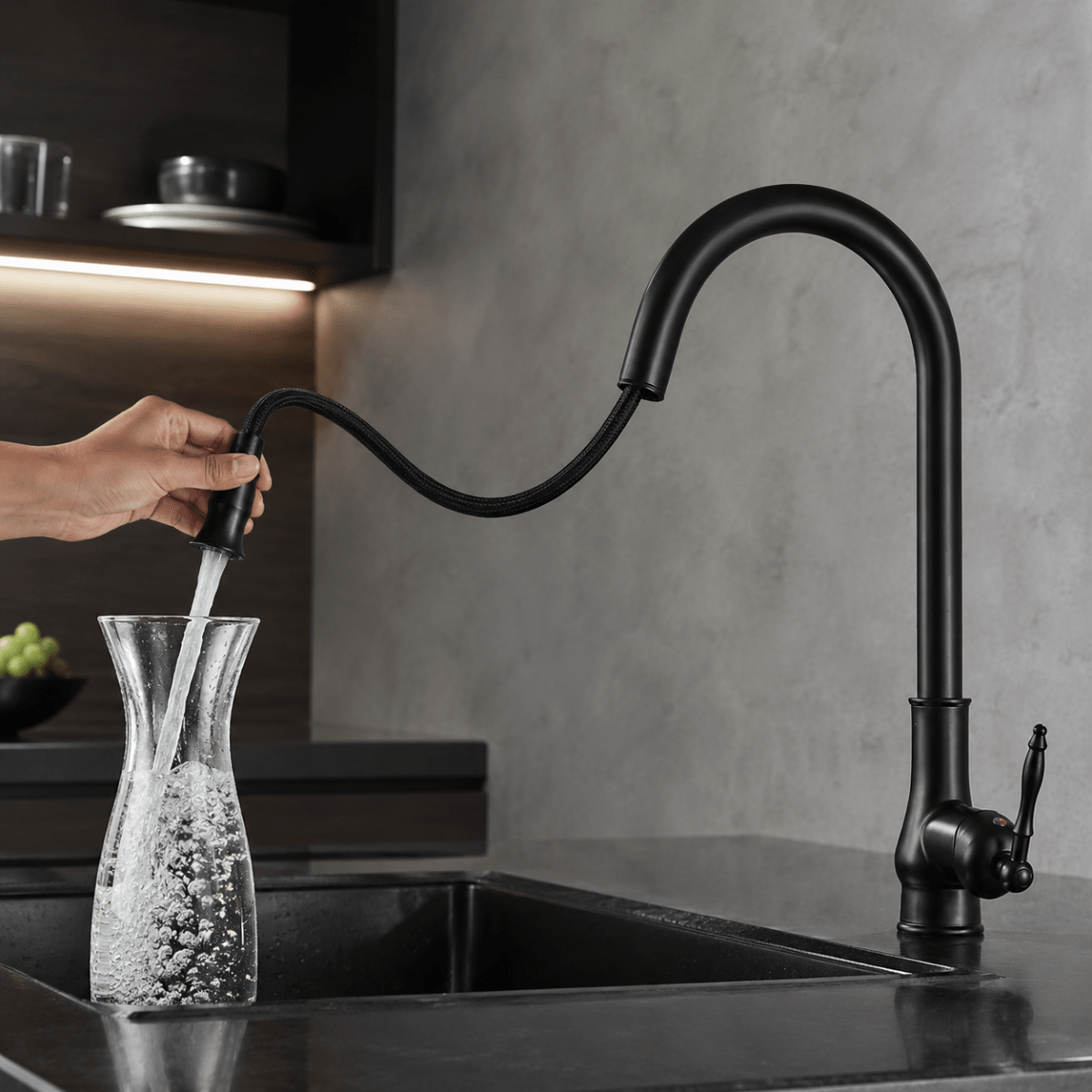 VINTASPOUT Pull-Out Kitchen Faucet – Antique Bronze Sink Mixer Tap