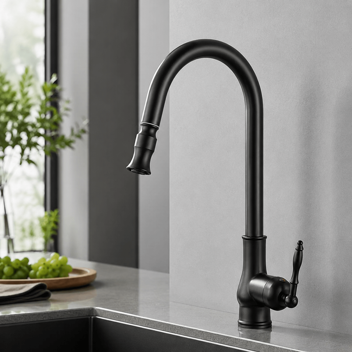 VINTASPOUT Pull-Out Kitchen Faucet – Antique Bronze Sink Mixer Tap