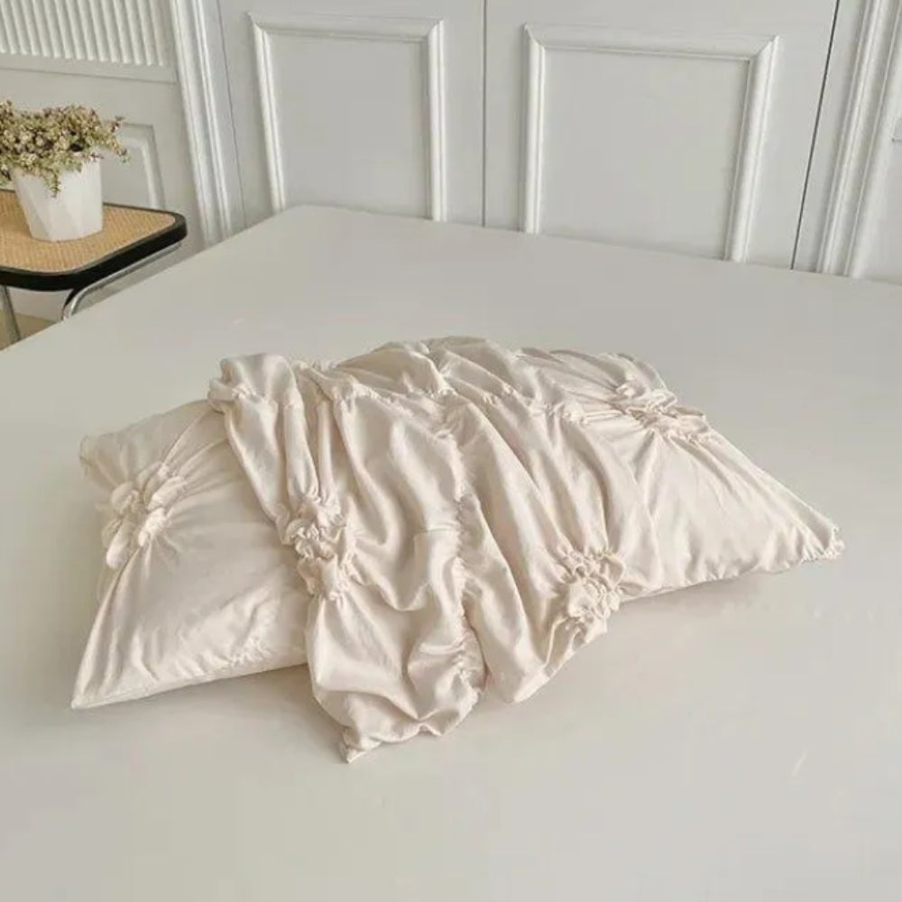 Ruffle Flower Duvet Cover Set – Soft Textured Floral Bedding