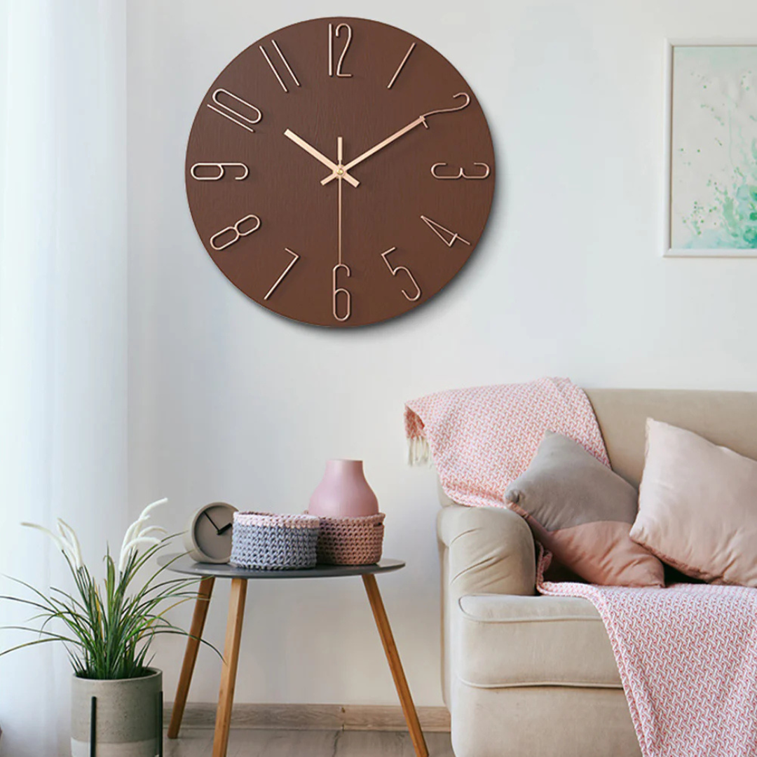 Elegant Modern Wall Clock – Minimalist Gold-Accent Silent Clock
