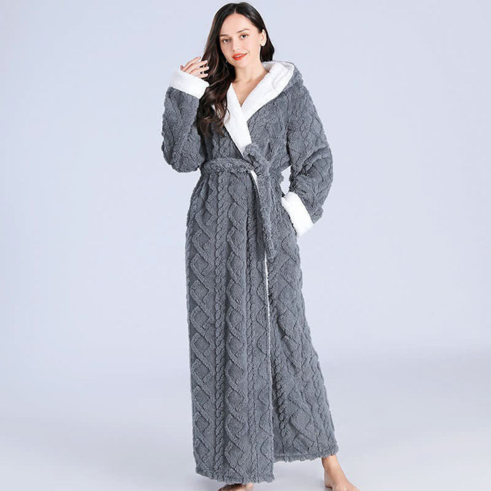 Plush Long Hooded Robe – Ultra-Soft Full-Length Bathrobe
