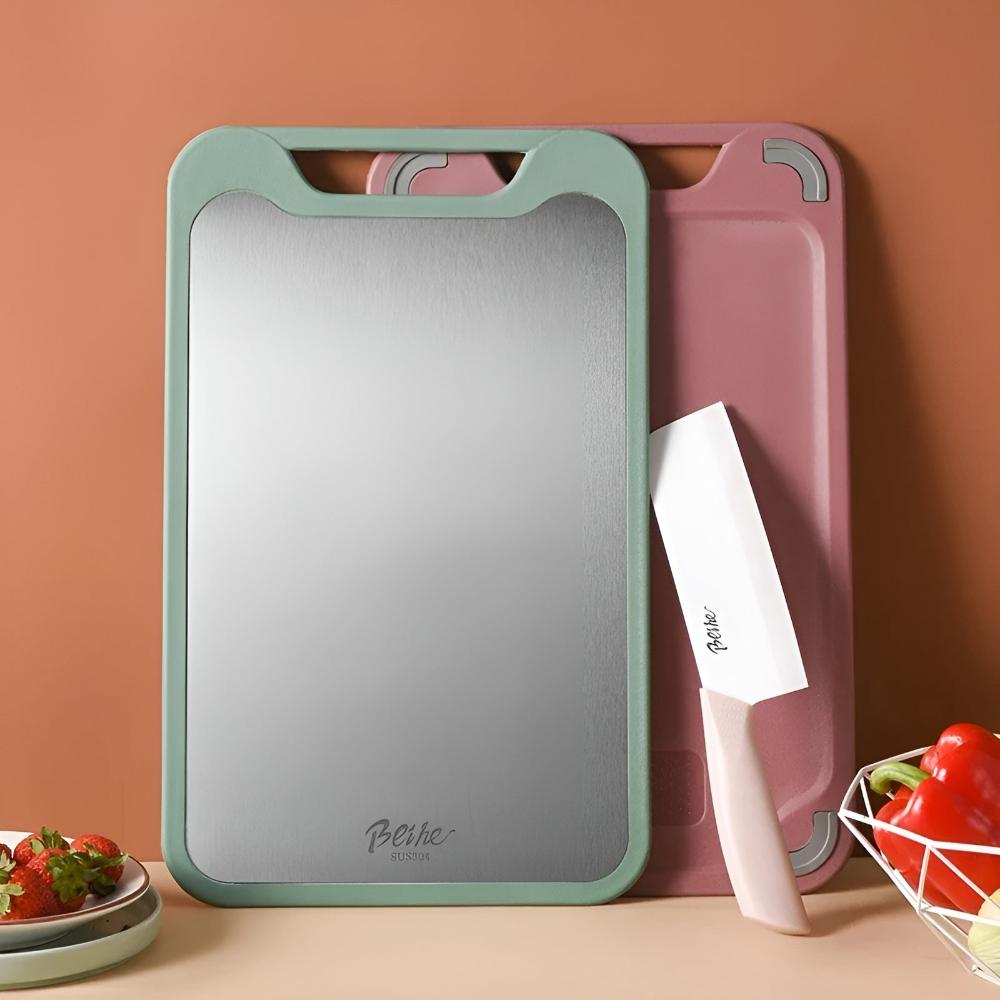 Double-Sided Stainless Steel Chopping Board – Hygienic Prep Board