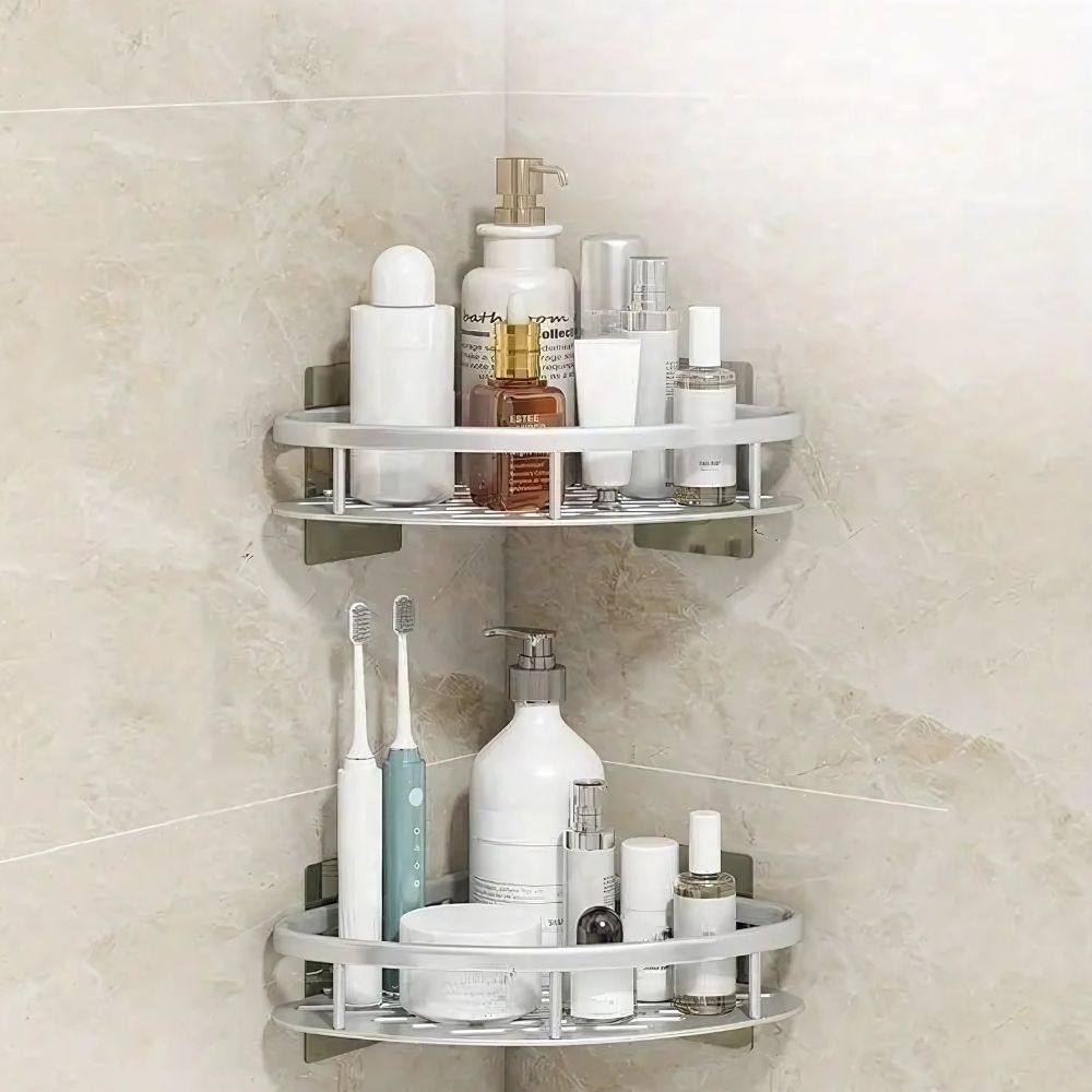 Aluma Curve Shower Caddy – Rustproof Aluminium Shelf Organizer