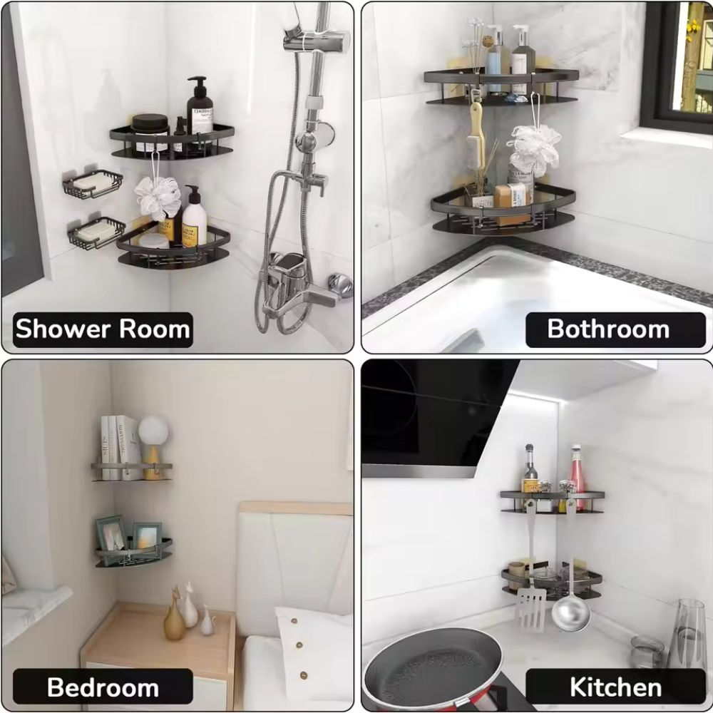 Aluma Curve Shower Caddy – Rustproof Aluminium Shelf Organizer