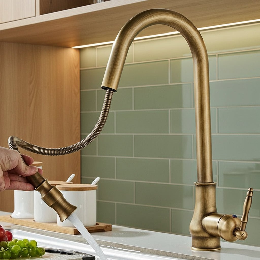 SMARTSPOUT Pull-Out Kitchen Faucet – Antique Bronze Mixer Tap