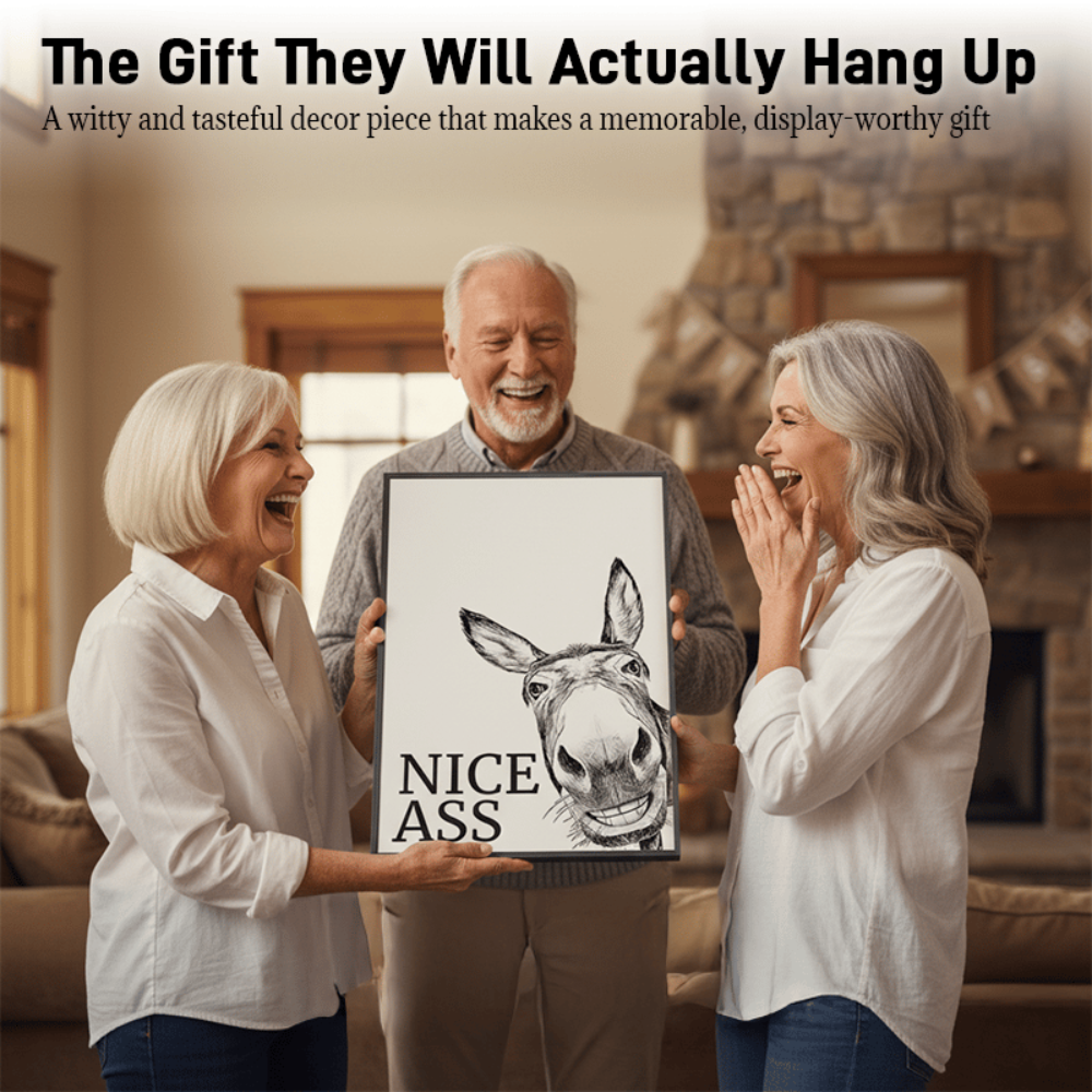 Funny Bathroom Canvas Wall Art – Rustic Farmhouse Humour Print
