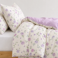 Lilou Bettwäsche mit Rosen 200x200cm – Lila 4-teiliges Blumen-Set