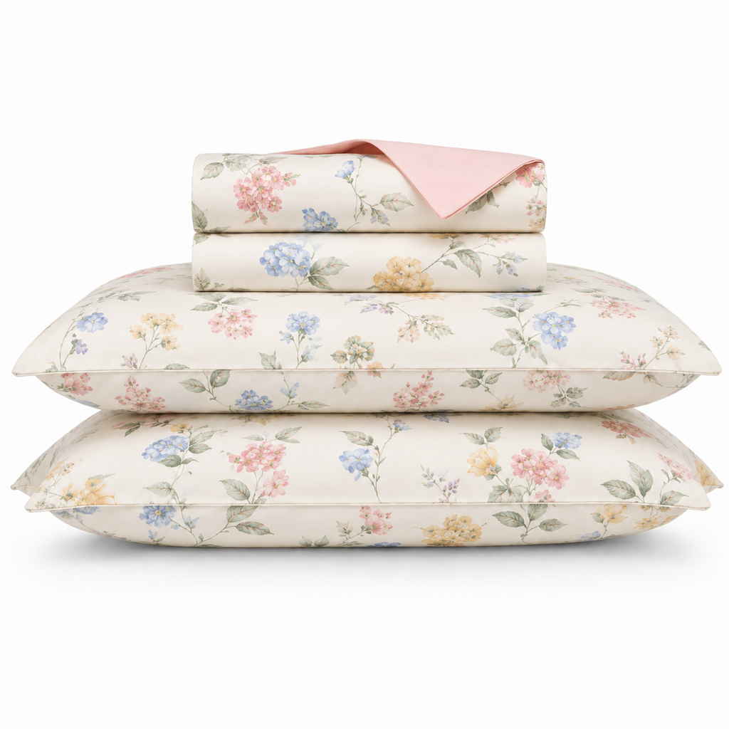 Flora Bettwäsche Blumenmuster – Creme mit Blumen