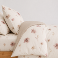 Cosima Bettwäsche Aquarell-Blumen – Creme ägyptische Baumwolle