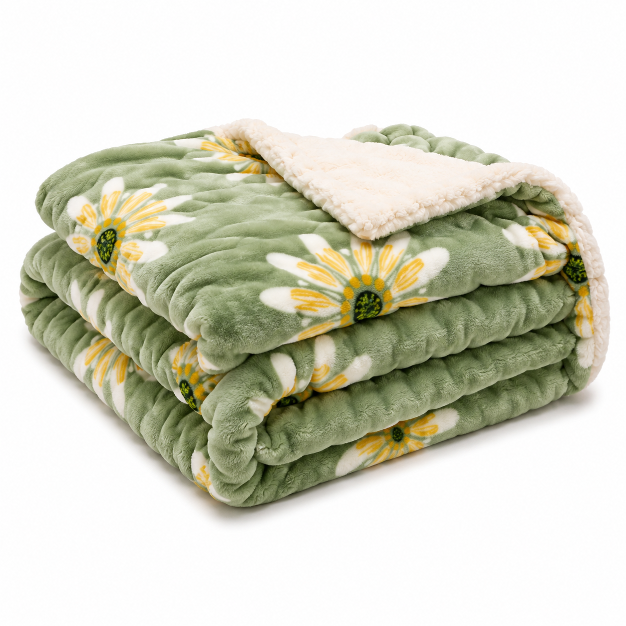 Warme 180 × 200 cm Kuscheldecke mit Blumenmuster – Flauschige Wohndecke für Sofa, Bett und gemütliche Winterabende