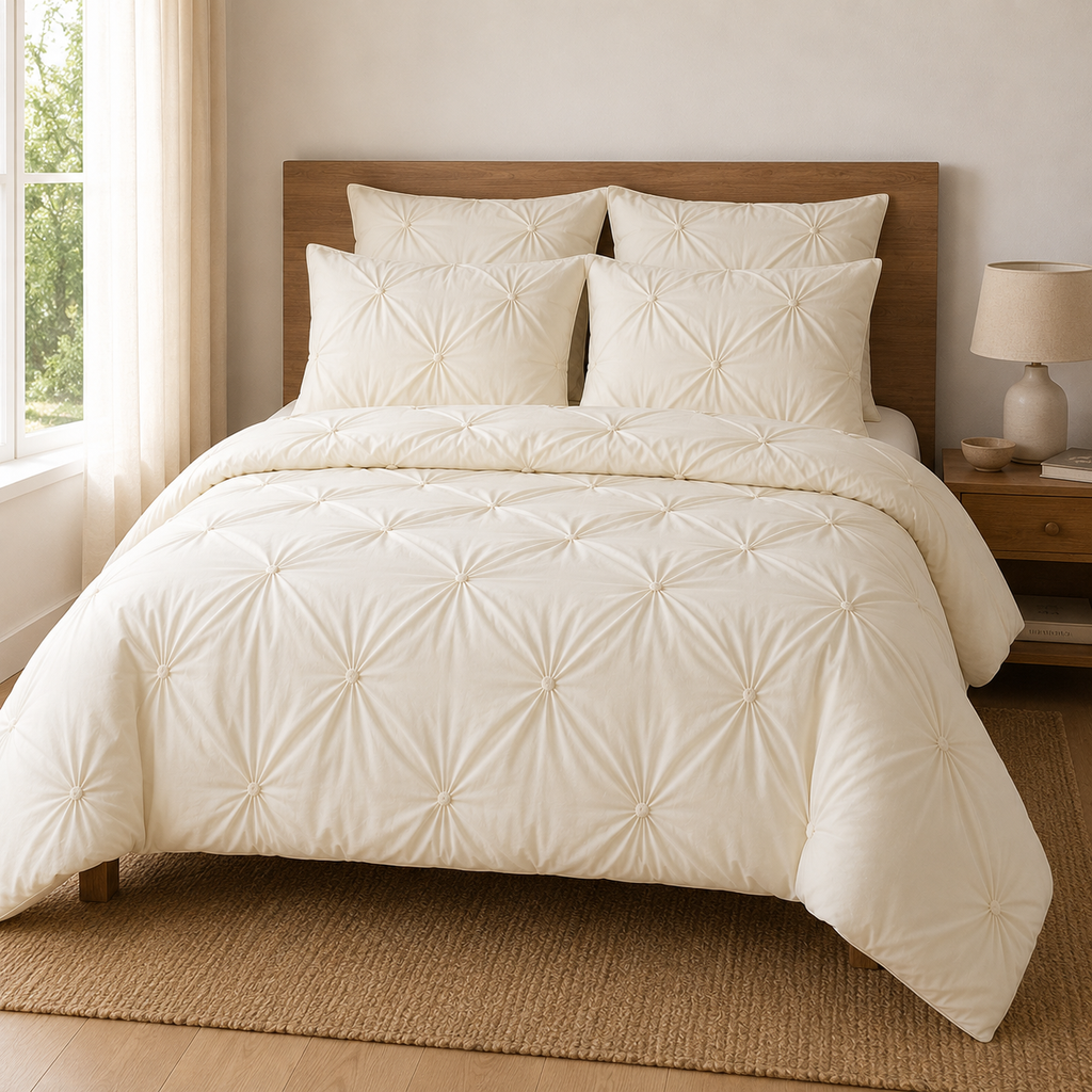 Cremefarbene Bettwäsche 200x200cm – Weiche hochwertige Bettwäsche für maximalen Schlafkomfort und ein stilvolles Schlafzimmer