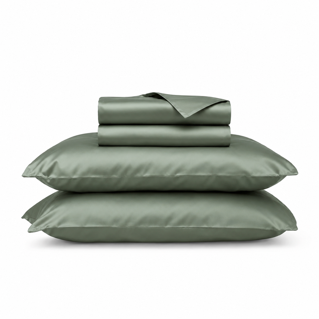 Grüne Satin Bettwäsche 200x200cm – Weiche Bettwäsche mit Kissenbezügen für maximalen Schlafkomfort und ein stilvolles Schlafzimmer