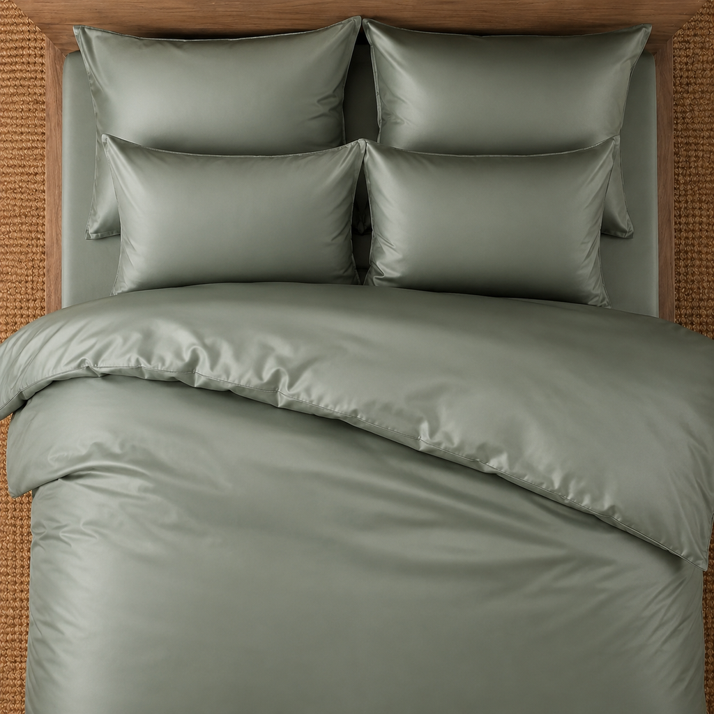 Grüne Satin Bettwäsche 200x200cm – Weiche Bettwäsche mit Kissenbezügen für maximalen Schlafkomfort und ein stilvolles Schlafzimmer