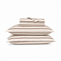 Skandinavische Bettwäsche Gestreift 200x200cm – Elegantes Beige mit Feinen Streifen