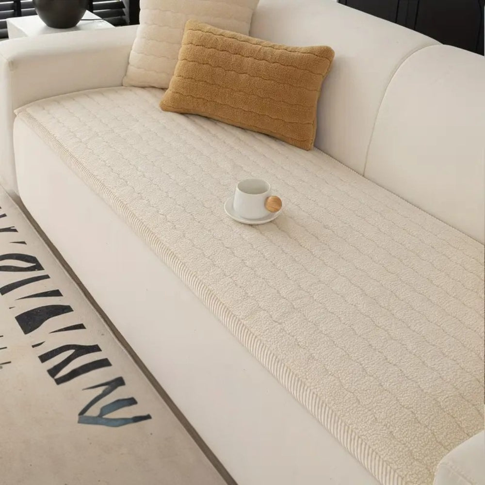 Chic Thick Plush Sofa Cover – Soft Cozy Non-Slip Couch Protector