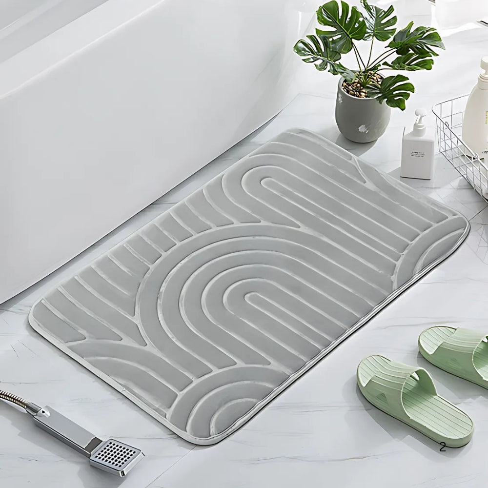 Concentric Arches Bath Mat – Ultra-Soft Absorbent Non-Slip Bathroom Mat