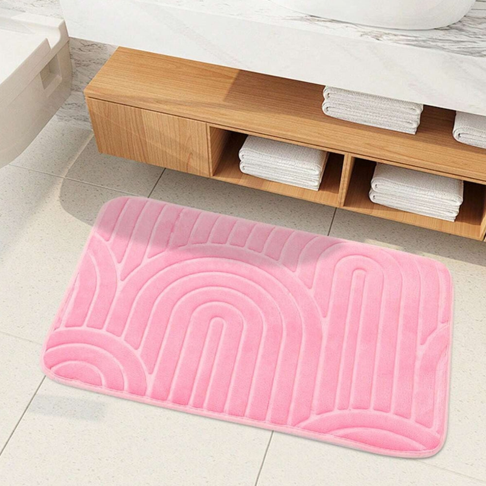 Concentric Arches Bath Mat – Ultra-Soft Absorbent Non-Slip Bathroom Mat