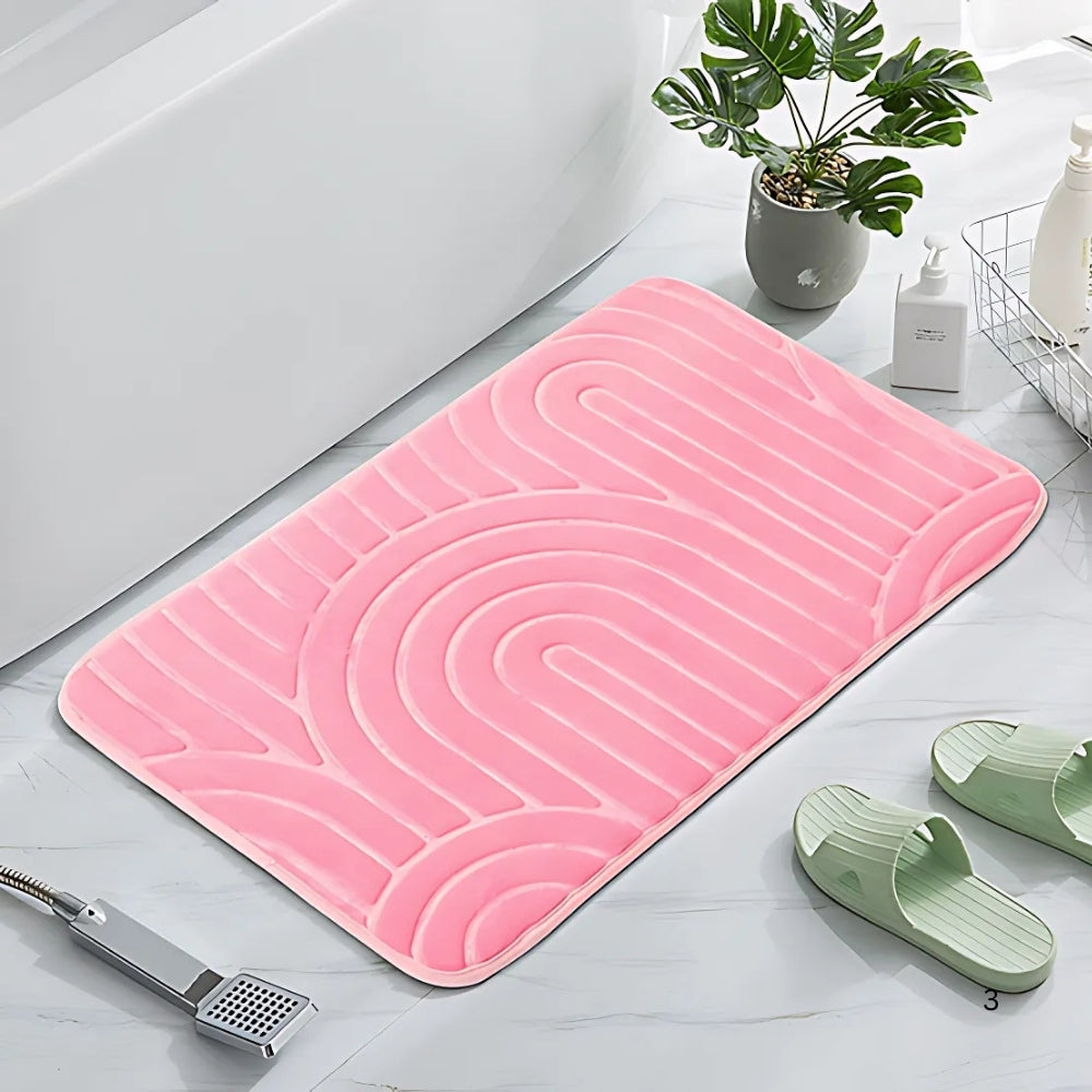 Concentric Arches Bath Mat – Ultra-Soft Absorbent Non-Slip Bathroom Mat