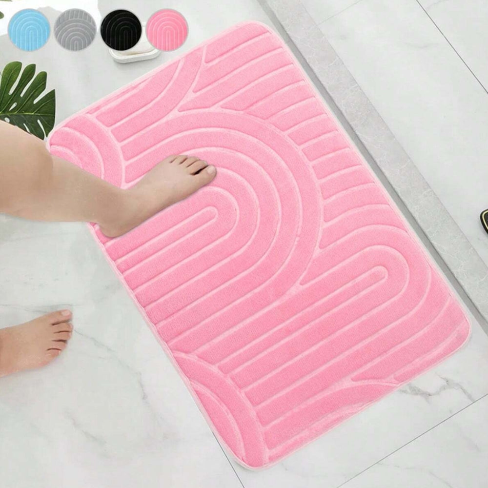 Concentric Arches Bath Mat – Ultra-Soft Absorbent Non-Slip Bathroom Mat