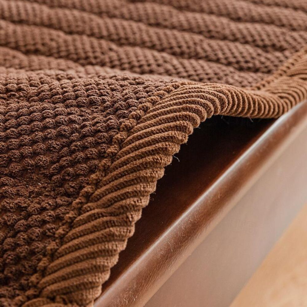 Corduroy Comfort Sofa Seat Cover – Soft Non-Slip Couch Protector