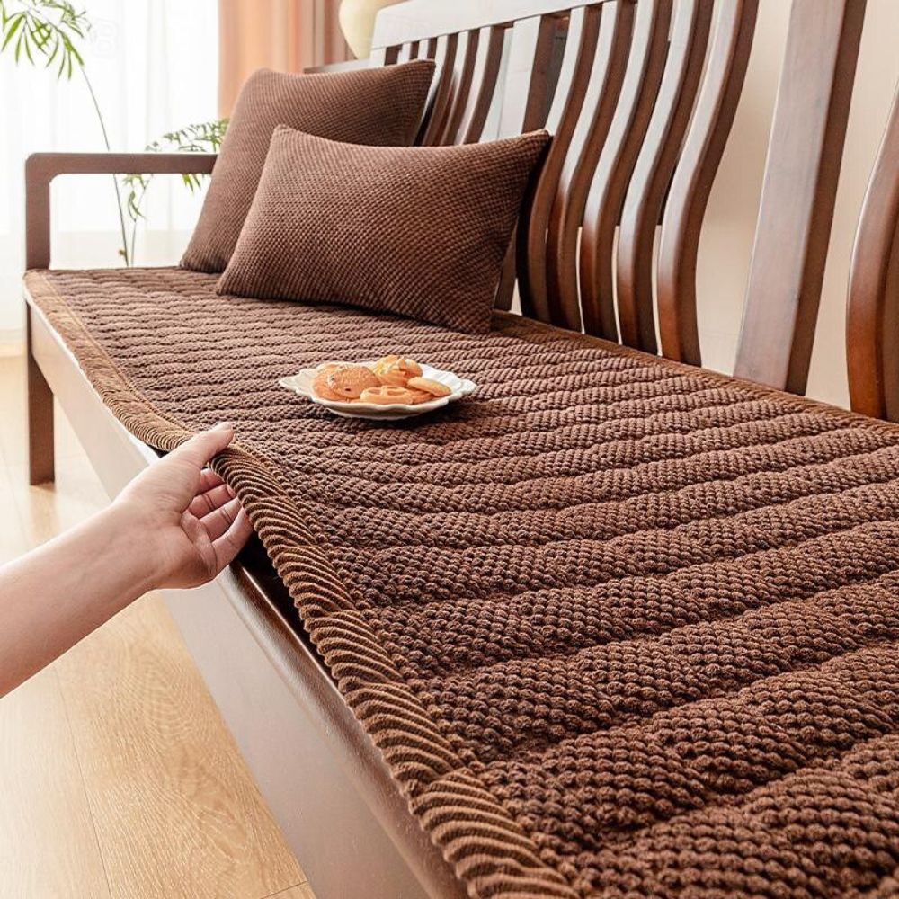Corduroy Comfort Sofa Seat Cover – Soft Non-Slip Couch Protector