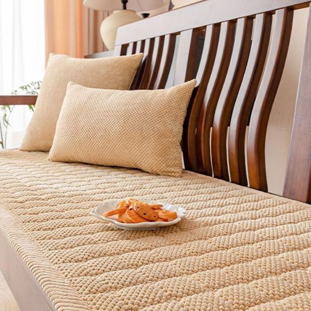Corduroy Comfort Sofa Seat Cover – Soft Non-Slip Couch Protector