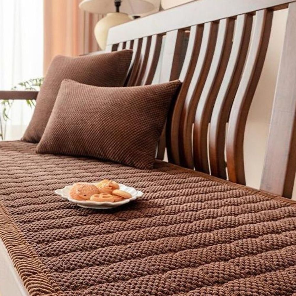Corduroy Comfort Sofa Seat Cover – Soft Non-Slip Couch Protector