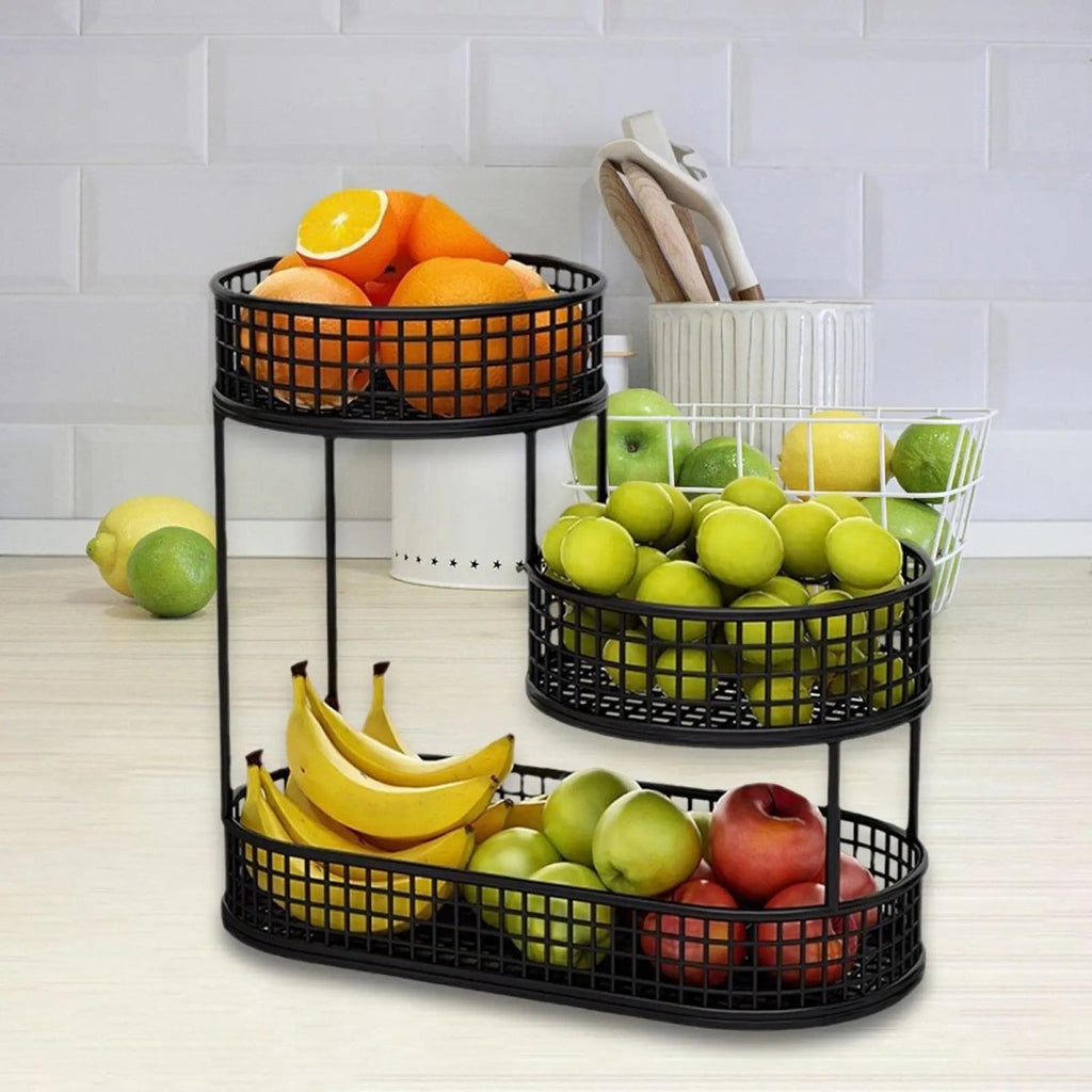 HOMEARC Multi-Tier Fruit & Snack Stand – Elegant Metal Counter Rack