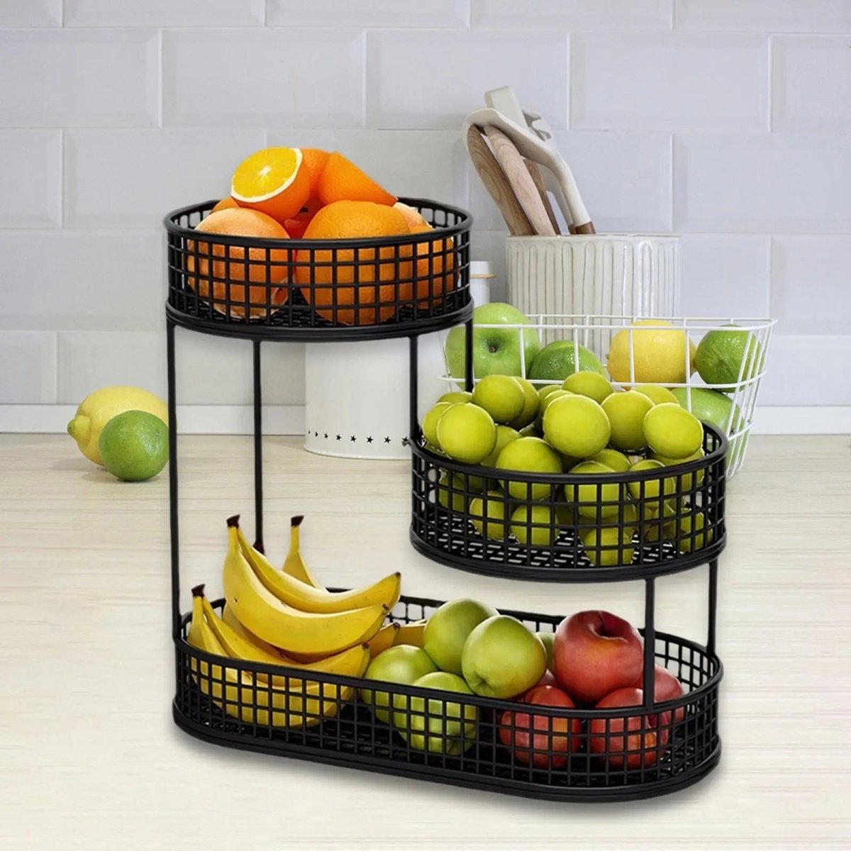HOMEARC Multi-Tier Fruit & Snack Stand – Elegant Metal Counter Rack