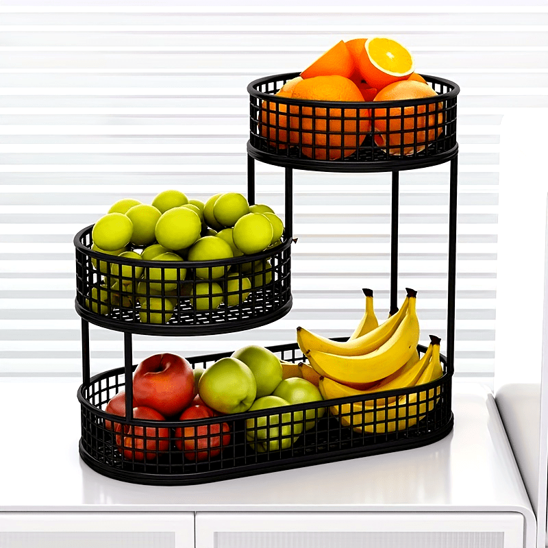 HOMEARC Multi-Tier Fruit & Snack Stand – Elegant Metal Counter Rack