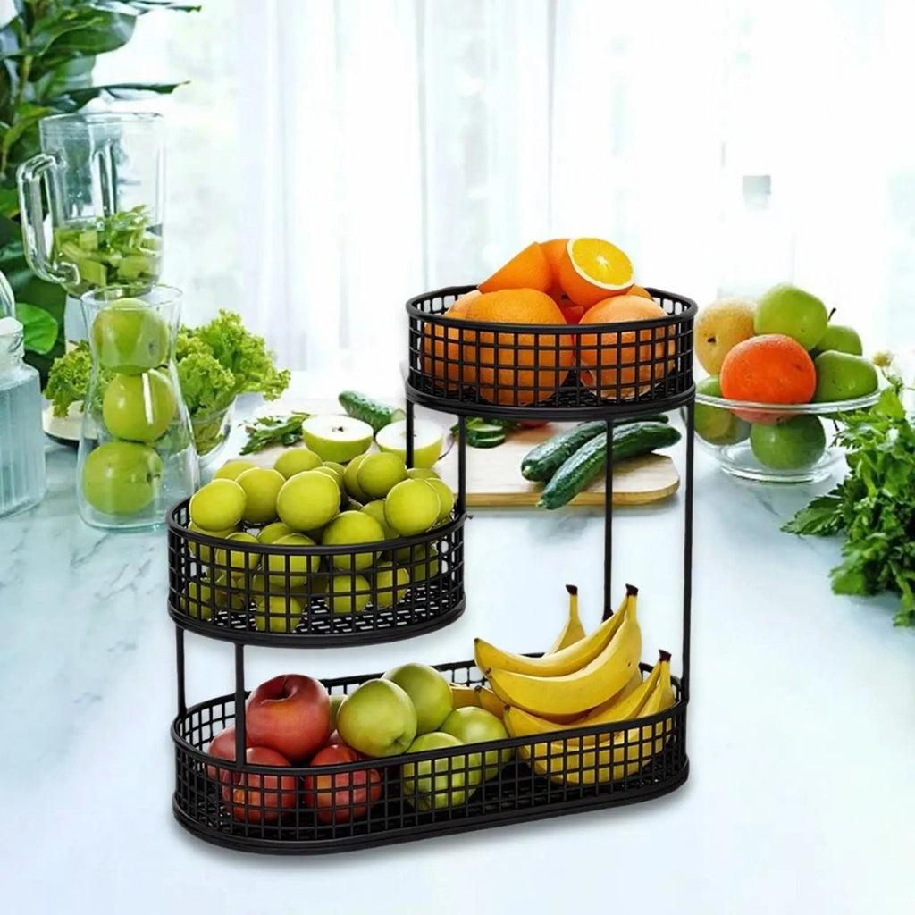 HOMEARC Multi-Tier Fruit & Snack Stand – Elegant Metal Counter Rack