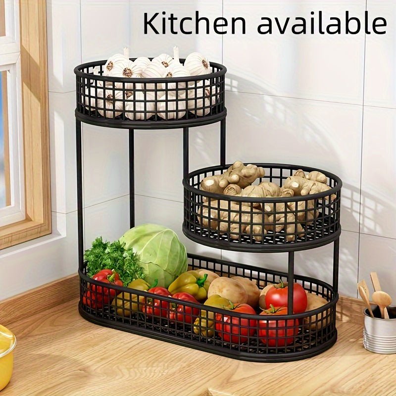 HOMEARC Multi-Tier Fruit & Snack Stand – Elegant Metal Counter Rack