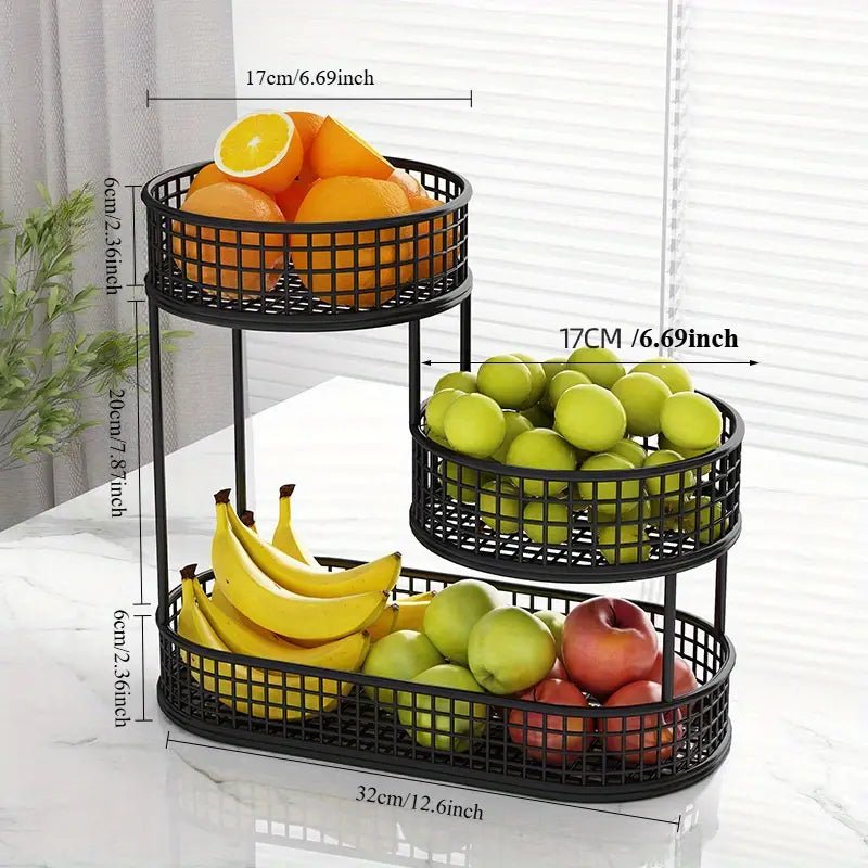 HOMEARC Multi-Tier Fruit & Snack Stand – Elegant Metal Counter Rack