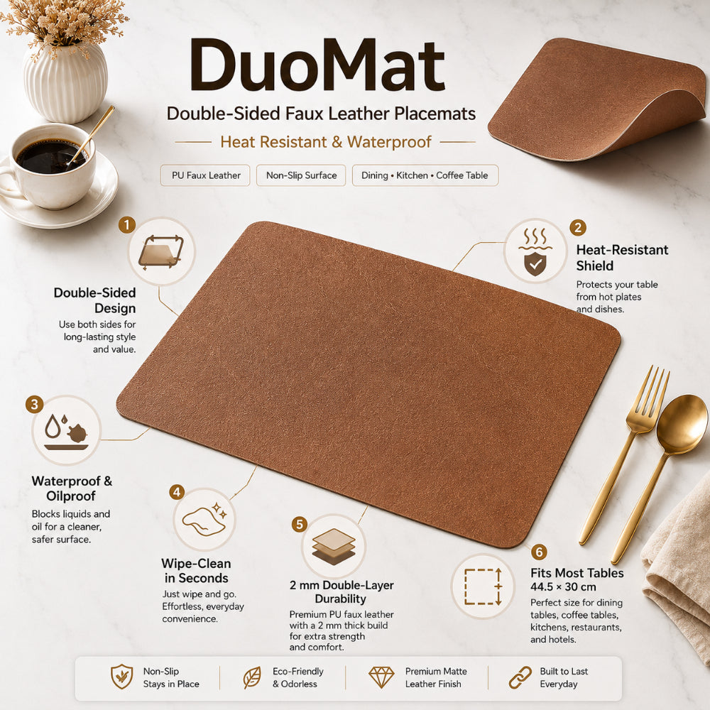 DuoMat | beidseitige Kunstleder-Tischsets | hitzebeständig & wasserdicht