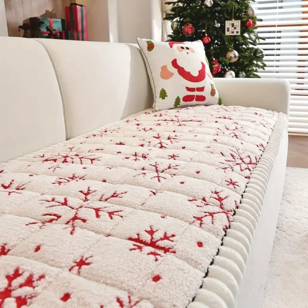 Festive Holiday Sofa Cover – Cozy Winter Christmas Couch Slipcover