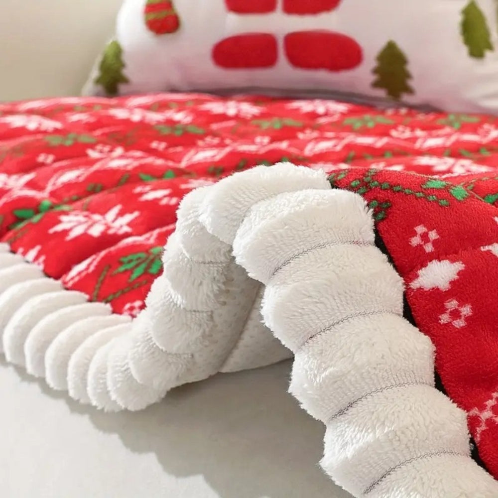 Festive Holiday Sofa Cover – Cozy Winter Christmas Couch Slipcover