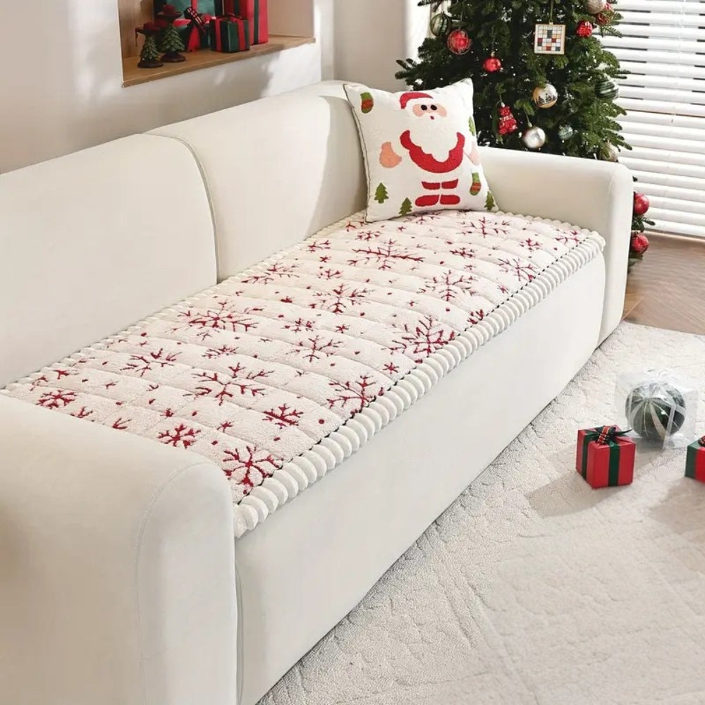 Festive Holiday Sofa Cover – Cozy Winter Christmas Couch Slipcover