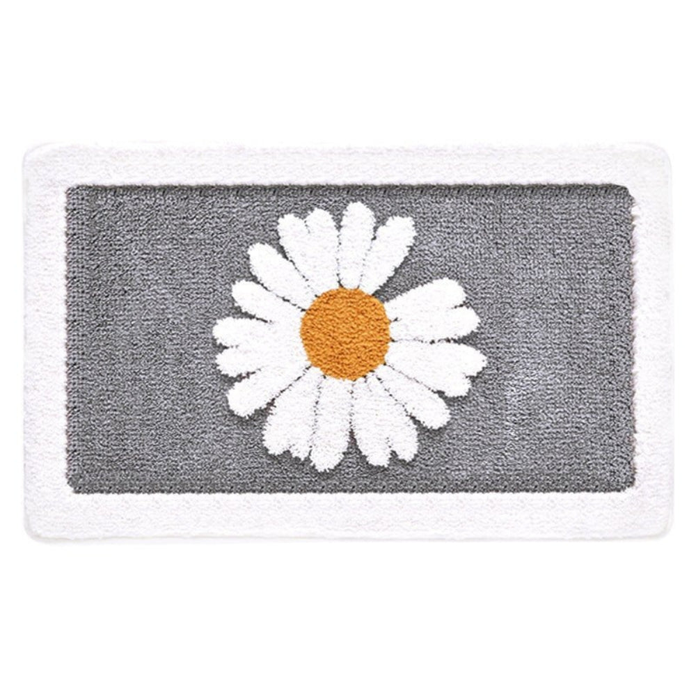 Fleur Plush Floral Bath Mat – Ultra-Soft Absorbent Non-Slip Mat