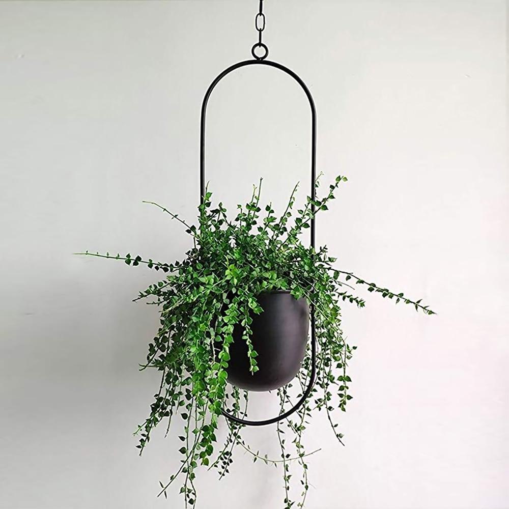 FloraFrame Hanging Planter – Modern Minimalist Iron Plant Holder