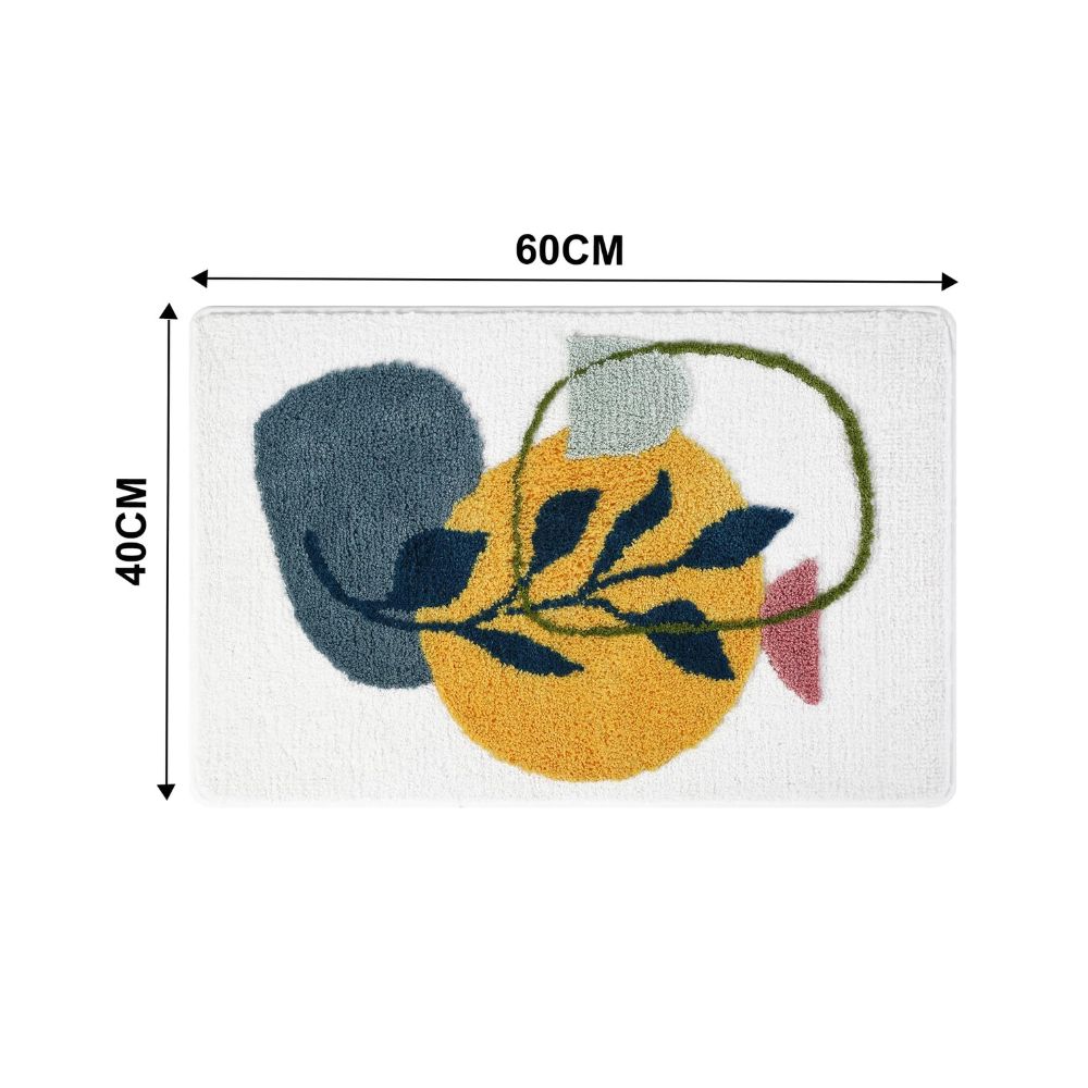 Floral Leaf Non-Slip Bath Mat – Soft Absorbent Quick-Dry Bathroom Mat