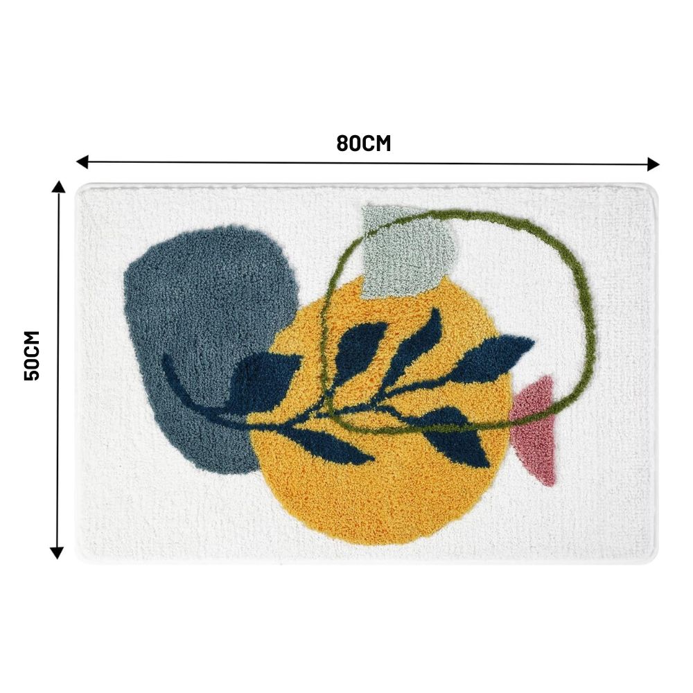 Floral Leaf Non-Slip Bath Mat – Soft Absorbent Quick-Dry Bathroom Mat