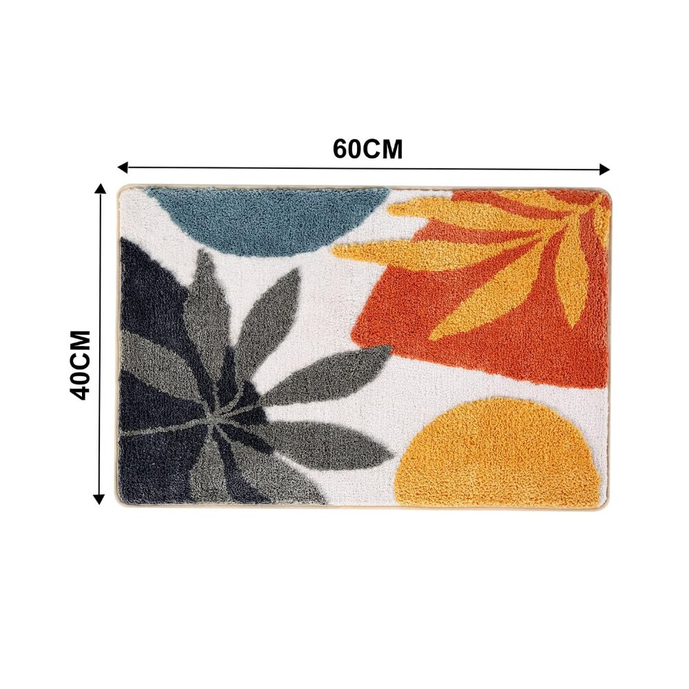 Floral Leaf Non-Slip Bath Mat – Soft Absorbent Quick-Dry Bathroom Mat